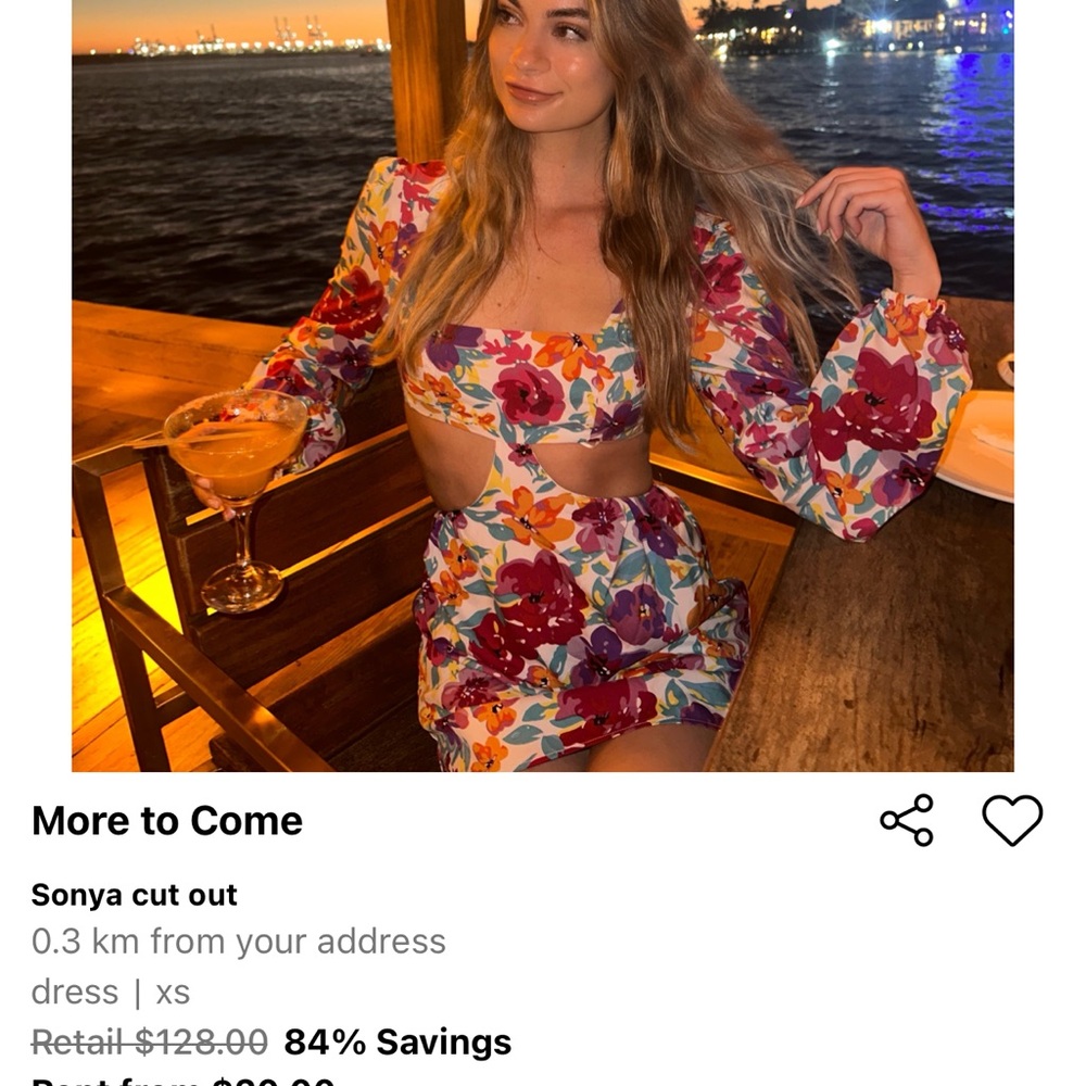 Floral Cut-Out Mini Dress - Sonya cut out - Picture 3 of 6